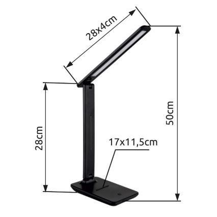 Globo - LED Himmennettävä kosketuspöytävalaisin LED/5W/230V 2700/4000/6500K musta