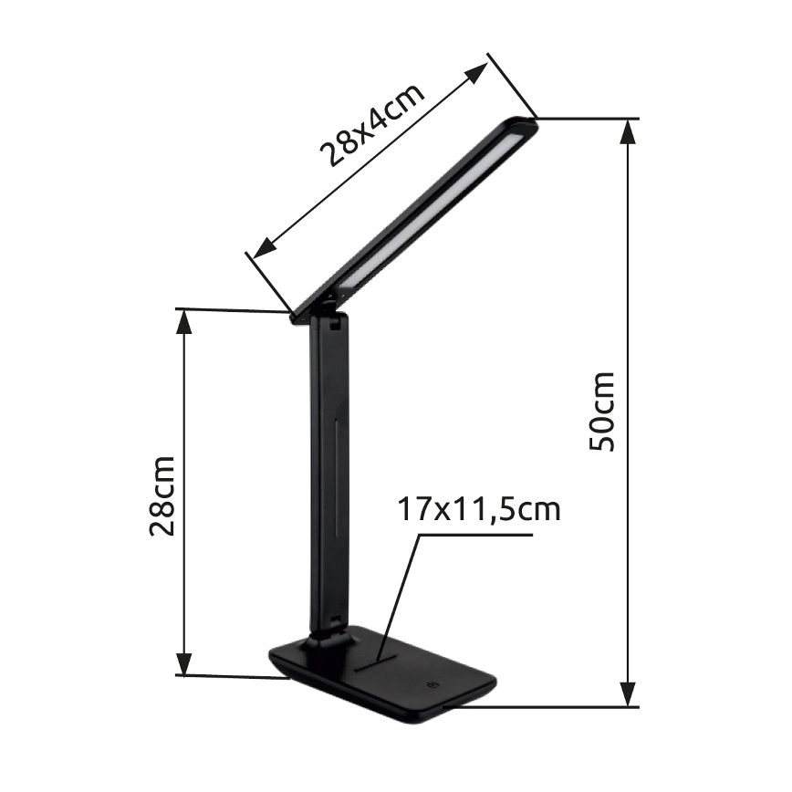 Globo - LED Himmennettävä kosketuspöytävalaisin LED/5W/230V 2700/4000/6500K musta