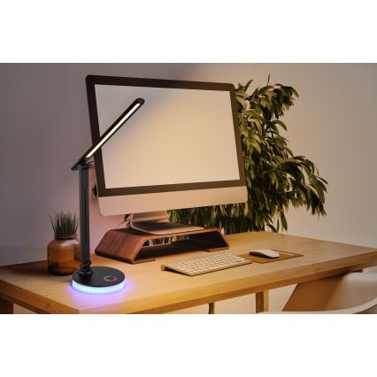 Globo - LED RGBW Himmennettävä kosketuspöytävalaisin LED/5W/230V + LED/2W 2700K/4000K/6500K musta