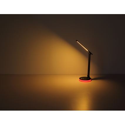 Globo - LED RGBW Himmennettävä kosketuspöytävalaisin LED/5W/230V + LED/2W 2700K/4000K/6500K musta