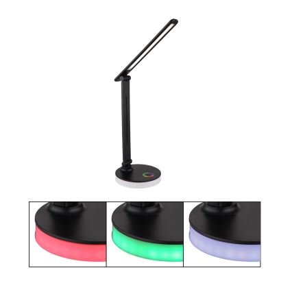 Globo - LED RGBW Himmennettävä kosketuspöytävalaisin LED/5W/230V + LED/2W 2700K/4000K/6500K musta