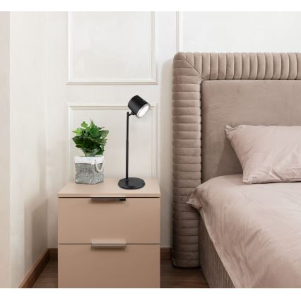 Globo - Himmennettävä LED-kosketuspöytävalaisin 4in1 LED/6W/3,7V 3000K/4000K/6500K 1500 mAh USB musta