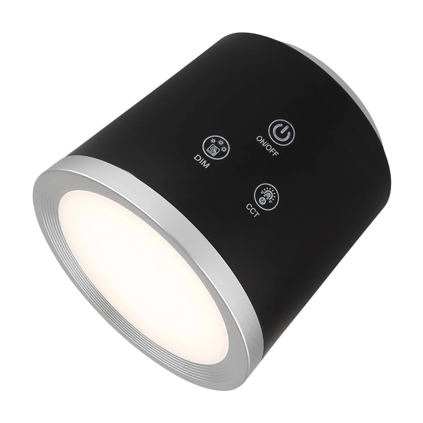 Globo - Himmennettävä LED-kosketuspöytävalaisin 4in1 LED/6W/3,7V 3000K/4000K/6500K 1500 mAh USB musta