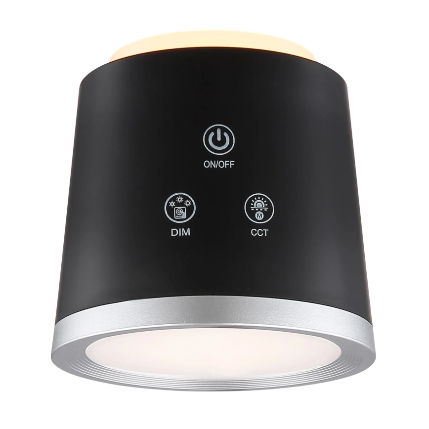 Globo - Himmennettävä LED-kosketuspöytävalaisin 4in1 LED/6W/3,7V 3000K/4000K/6500K 1500 mAh USB musta