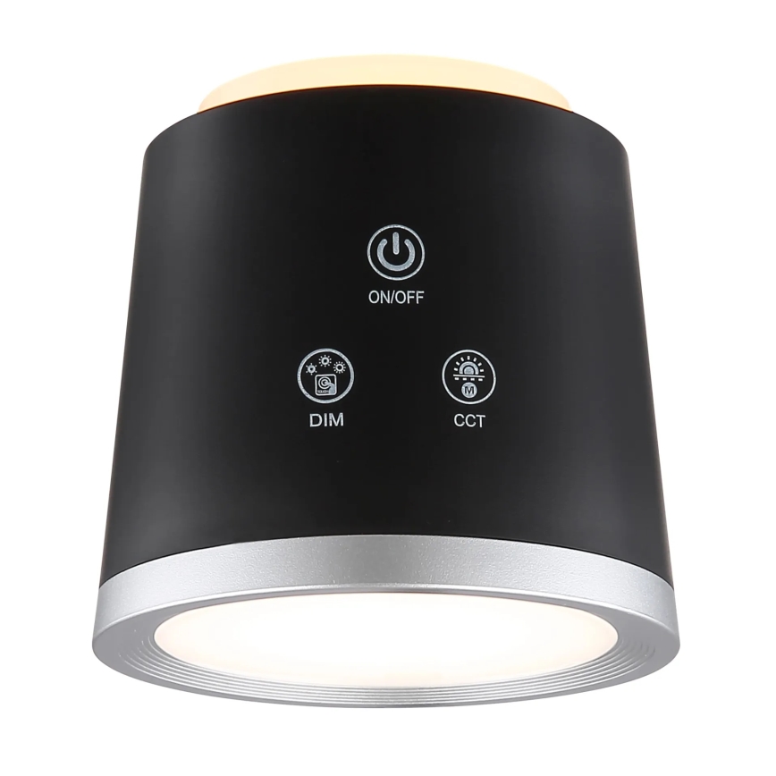 Globo - Himmennettävä LED-kosketuspöytävalaisin 4in1 LED/6W/3,7V 3000K/4000K/6500K 1500 mAh USB musta