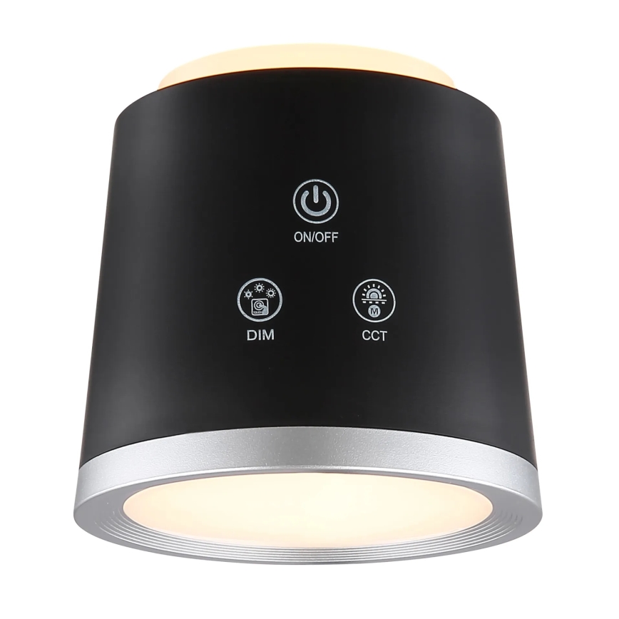Globo - Himmennettävä LED-kosketuspöytävalaisin 4in1 LED/6W/3,7V 3000K/4000K/6500K 1500 mAh USB musta