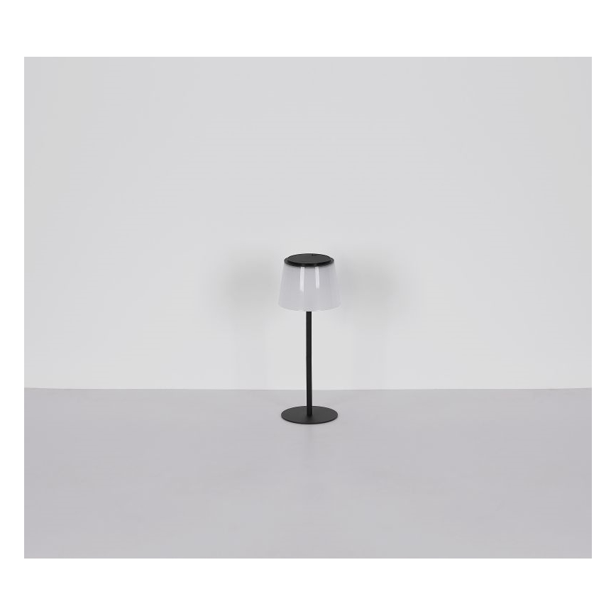 Globo - LED himmennettävä kosketusohjattu ulkokäyttöön tarkoitettu pöytävalaisin LED/1,8W/5V IP44 1800 mAh musta/valkoinen