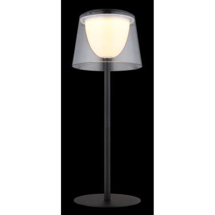 Globo - LED himmennettävä kosketusohjattu ulkokäyttöön tarkoitettu pöytävalaisin LED/1,8W/5V IP44 1800 mAh musta/selkeä