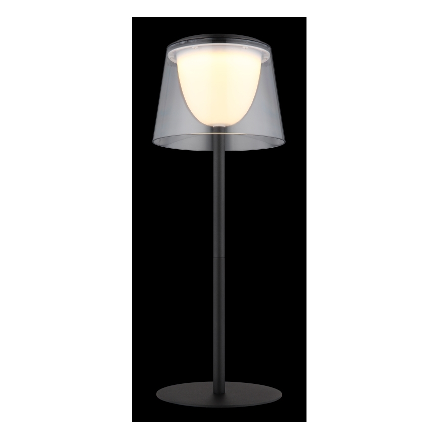 Globo - LED himmennettävä kosketusohjattu ulkokäyttöön tarkoitettu pöytävalaisin LED/1,8W/5V IP44 1800 mAh musta/selkeä