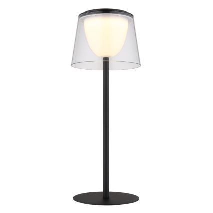 Globo - LED himmennettävä kosketusohjattu ulkokäyttöön tarkoitettu pöytävalaisin LED/1,8W/5V IP44 1800 mAh musta/selkeä