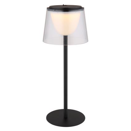 Globo - LED himmennettävä kosketusohjattu ulkokäyttöön tarkoitettu pöytävalaisin LED/1,8W/5V IP44 1800 mAh musta/selkeä