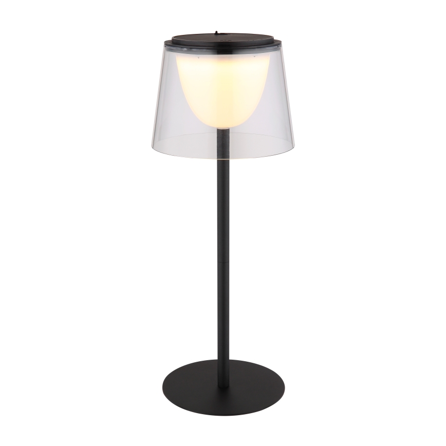Globo - LED himmennettävä kosketusohjattu ulkokäyttöön tarkoitettu pöytävalaisin LED/1,8W/5V IP44 1800 mAh musta/selkeä