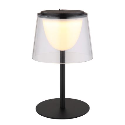 Globo - LED himmennettävä kosketusohjattu ulkokäyttöön tarkoitettu pöytävalaisin LED/1,8W/5V IP44 1800 mAh musta/selkeä