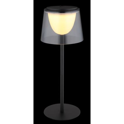 Globo - LED himmennettävä kosketusohjattu ulkokäyttöön tarkoitettu pöytävalaisin LED/1,8W/5V IP44 1800 mAh musta/savunharmaa