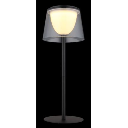 Globo - LED himmennettävä kosketusohjattu ulkokäyttöön tarkoitettu pöytävalaisin LED/1,8W/5V IP44 1800 mAh musta/savunharmaa