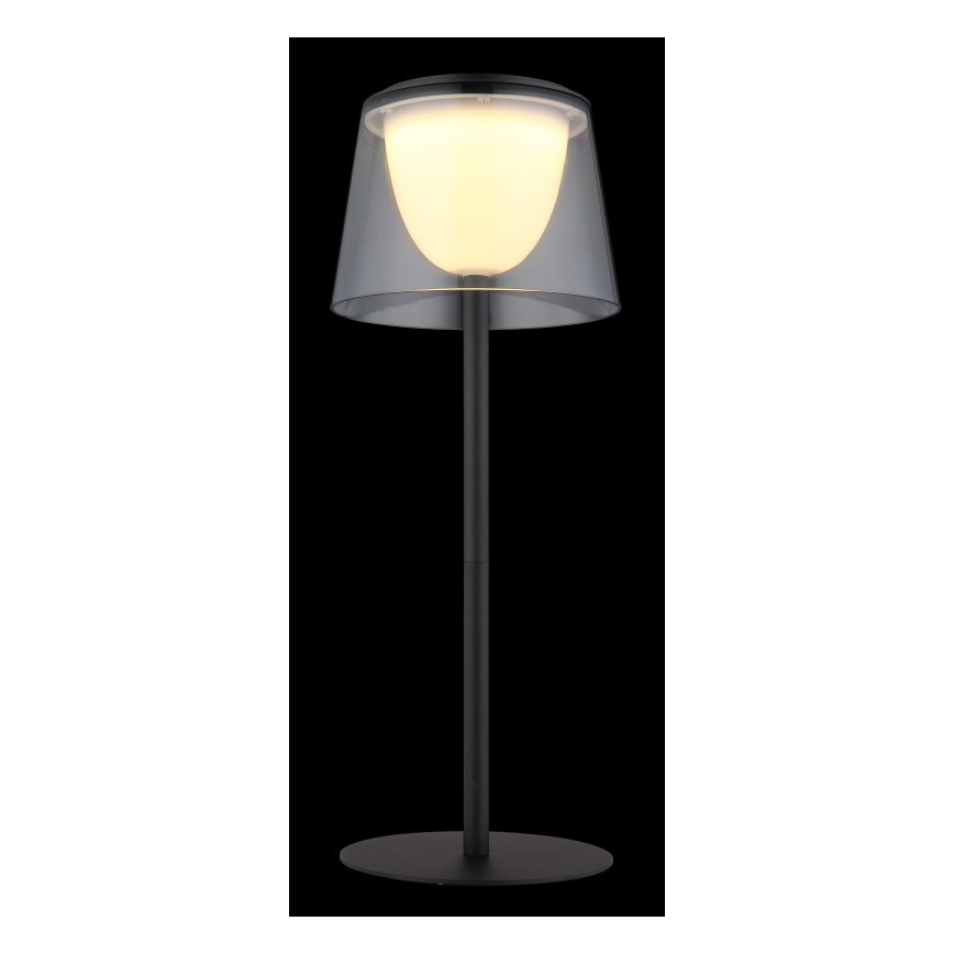 Globo - LED himmennettävä kosketusohjattu ulkokäyttöön tarkoitettu pöytävalaisin LED/1,8W/5V IP44 1800 mAh musta/savunharmaa