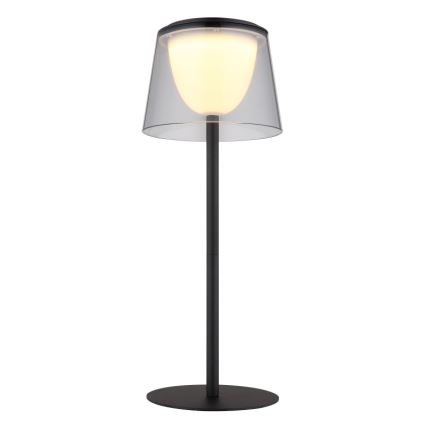 Globo - LED himmennettävä kosketusohjattu ulkokäyttöön tarkoitettu pöytävalaisin LED/1,8W/5V IP44 1800 mAh musta/savunharmaa