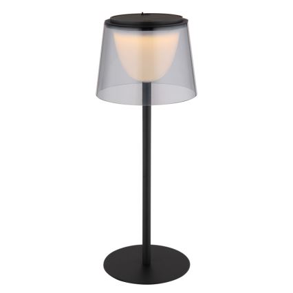 Globo - LED himmennettävä kosketusohjattu ulkokäyttöön tarkoitettu pöytävalaisin LED/1,8W/5V IP44 1800 mAh musta/savunharmaa