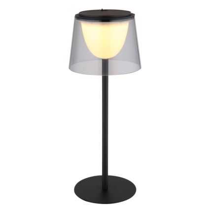 Globo - LED himmennettävä kosketusohjattu ulkokäyttöön tarkoitettu pöytävalaisin LED/1,8W/5V IP44 1800 mAh musta/savunharmaa