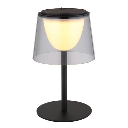Globo - LED himmennettävä kosketusohjattu ulkokäyttöön tarkoitettu pöytävalaisin LED/1,8W/5V IP44 1800 mAh musta/savunharmaa