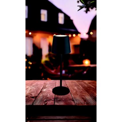 Globo - LED Himmennettävä ulko kosketus pöytävalaisin LED/2W/5V 3000/4000/6000K 2200 mAh IP44 musta
