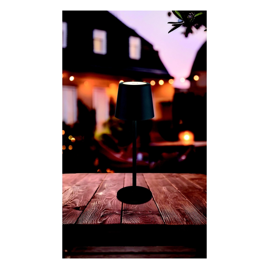 Globo - LED Himmennettävä ulko kosketus pöytävalaisin LED/2W/5V 3000/4000/6000K 2200 mAh IP44 musta