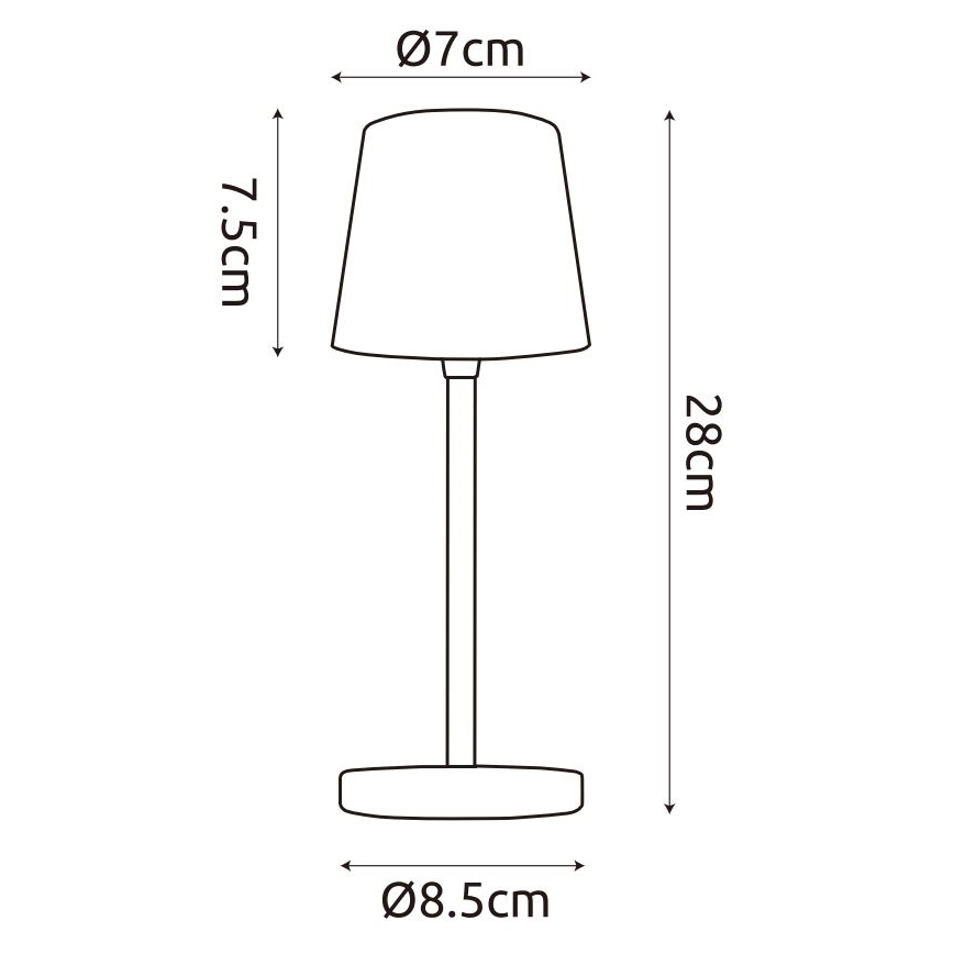 Globo - LED Himmennettävä ulko kosketus pöytävalaisin LED/2W/5V 3000/4000/6000K 2200 mAh IP44 musta