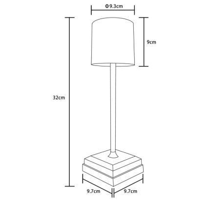 Globo - himmennettävä kosketusohjattu ladattava pöytälamppu LED/1,5W/5V 2200 mAh musta
