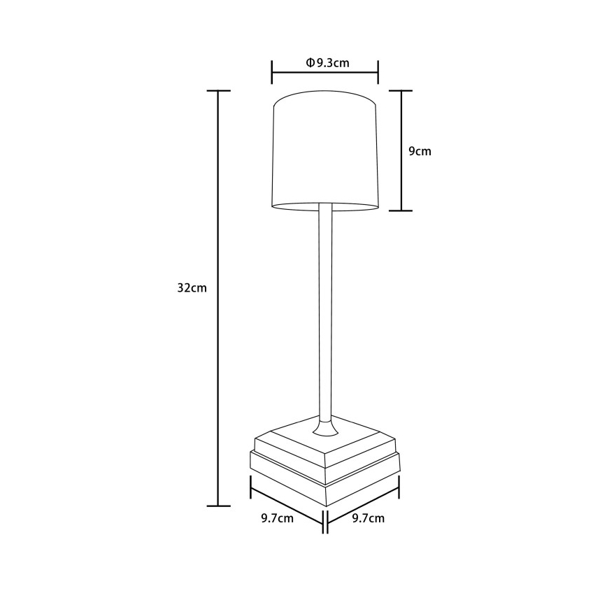 Globo - himmennettävä kosketusohjattu ladattava pöytälamppu LED/1,5W/5V 2200 mAh musta