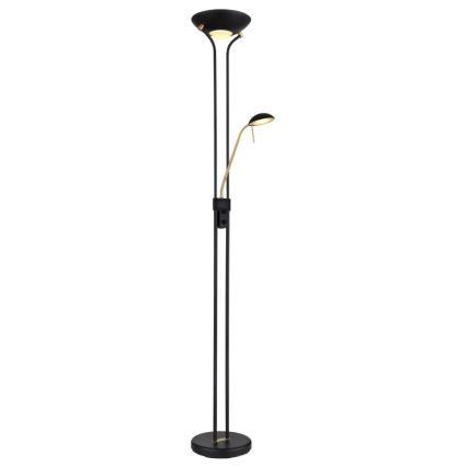 Globo - Himmennettävä LED-lattiavalaisin LED/20W/230V + LED/5,5W 3000K musta/kulta