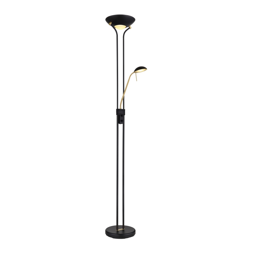 Globo - Himmennettävä LED-lattiavalaisin LED/20W/230V + LED/5,5W 3000K musta/kulta