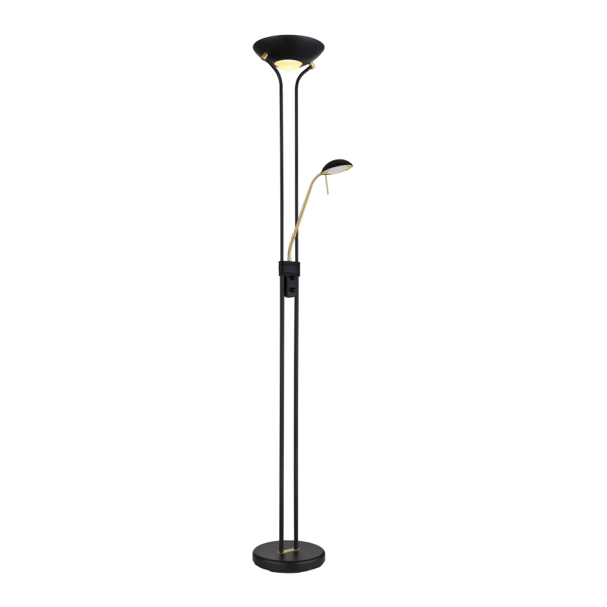 Globo - Himmennettävä LED-lattiavalaisin LED/20W/230V + LED/5,5W 3000K musta/kulta