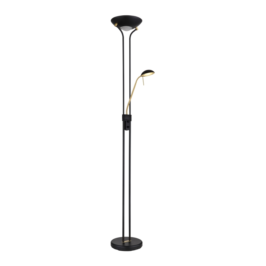 Globo - Himmennettävä LED-lattiavalaisin LED/20W/230V + LED/5,5W 3000K musta/kulta
