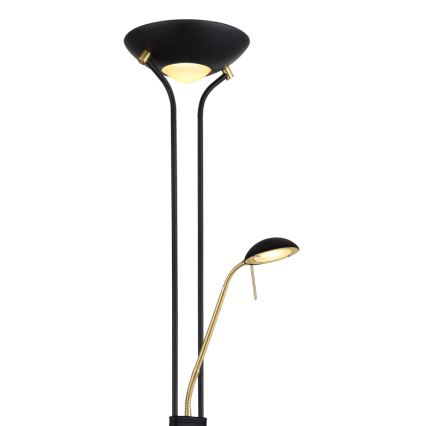 Globo - Himmennettävä LED-lattiavalaisin LED/20W/230V + LED/5,5W 3000K musta/kulta