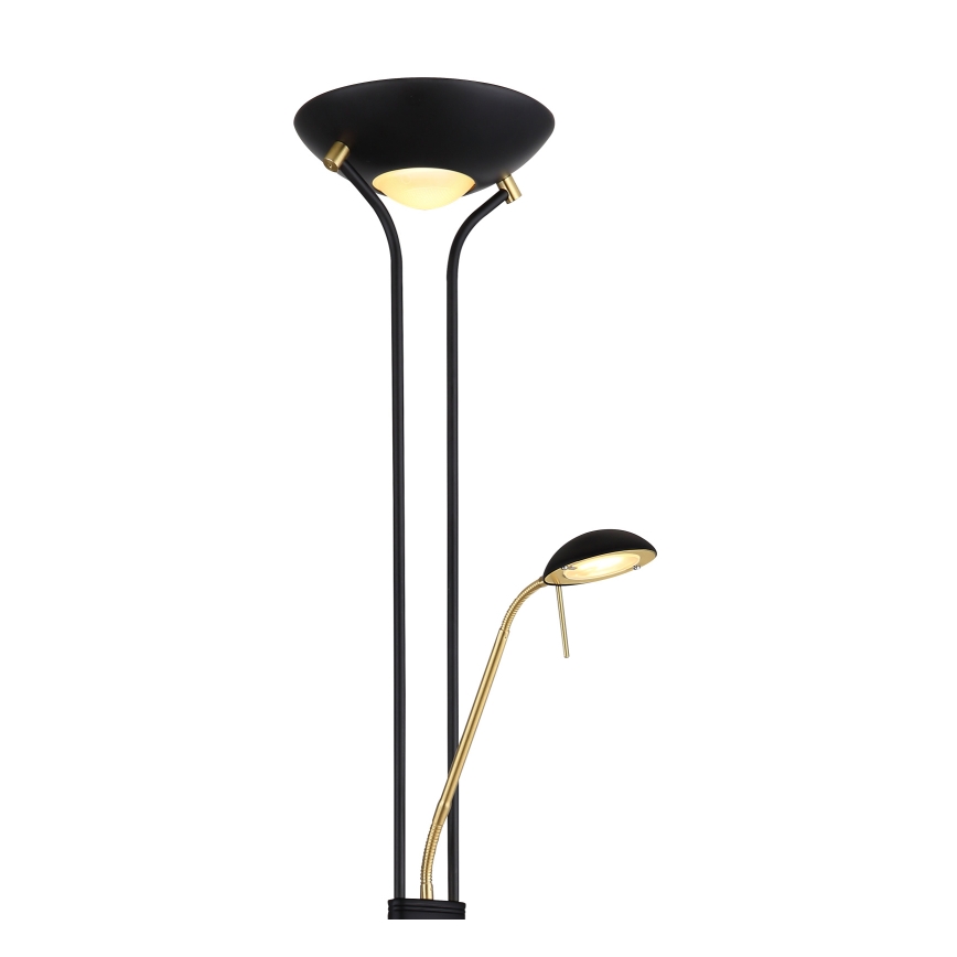 Globo - Himmennettävä LED-lattiavalaisin LED/20W/230V + LED/5,5W 3000K musta/kulta