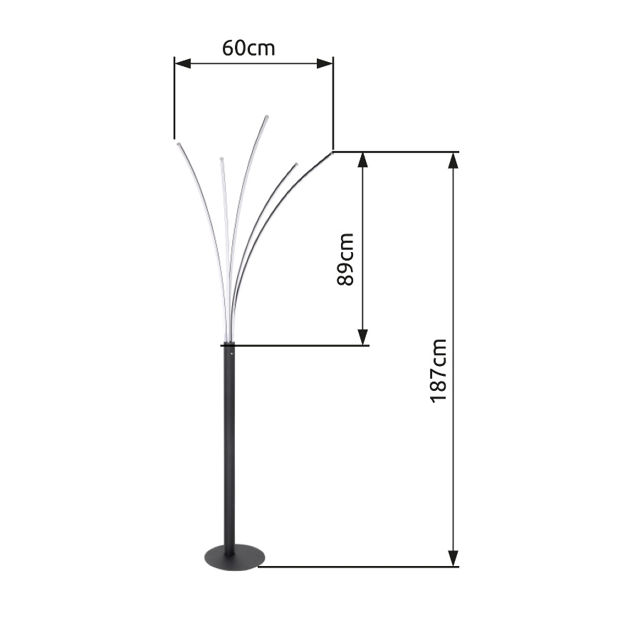 Globo - LED Himmennettävä kosketus lattialamppu LED/36W/230V kiiltävä kromi