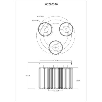 Globo - Kattovalo 3xE27/60W/230V halkaisija 35 cm