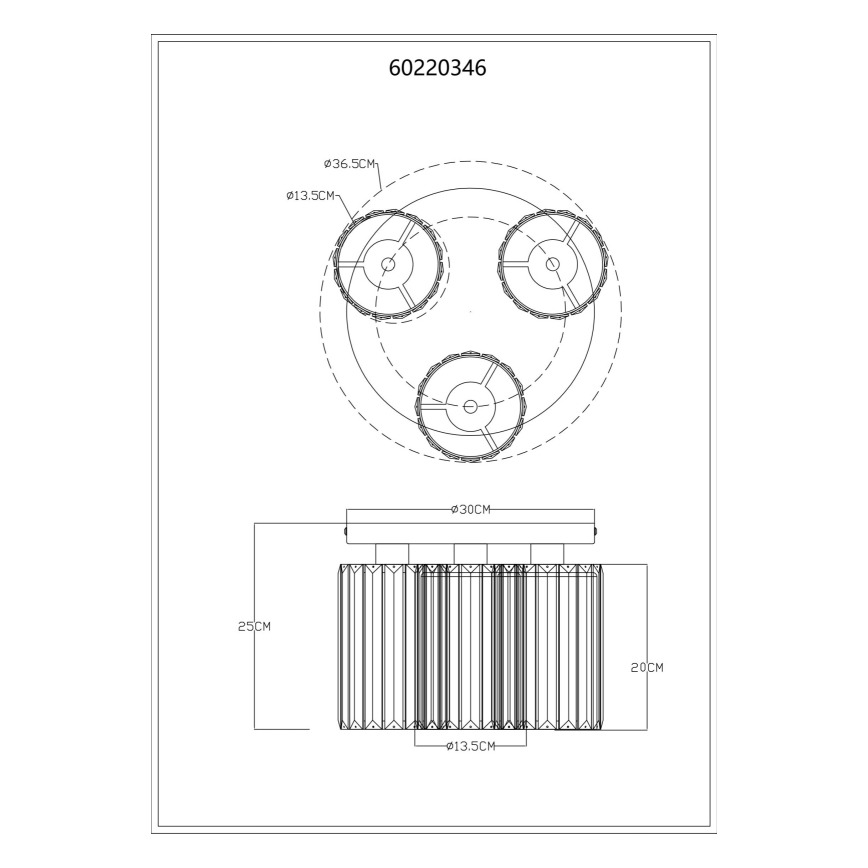 Globo - Kattovalo 3xE27/60W/230V halkaisija 35 cm
