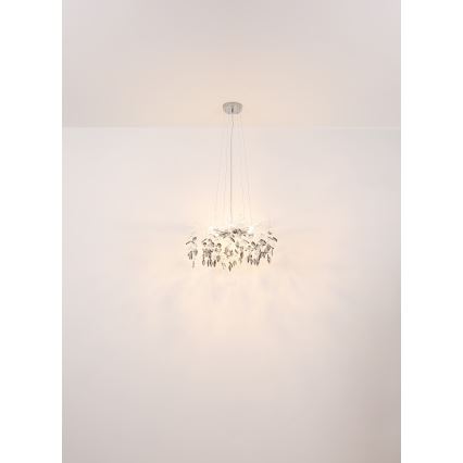 Globo - Kattokruunu johdossa 8xG9/8W/230V halkaisija 61 cm kiiltävä kromi