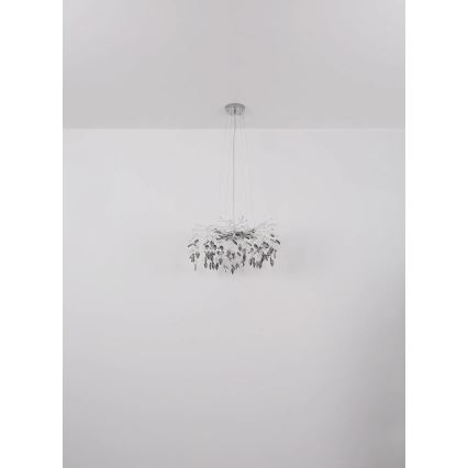 Globo - Kattokruunu johdossa 8xG9/8W/230V halkaisija 61 cm kiiltävä kromi