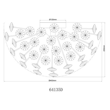 Globo - LED-kattovalaisin 4xG9/3,5W/230V halkaisija 45 cm kulta