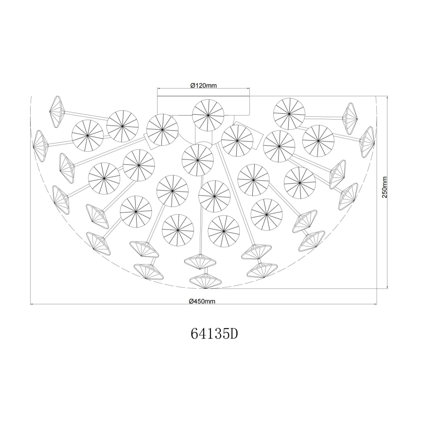 Globo - LED-kattovalaisin 4xG9/3,5W/230V halkaisija 45 cm kulta