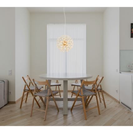 Globo - LED-riippuvalaisin vaijerilla 8xG9/3,5W/230V halkaisija 40 cm kultainen