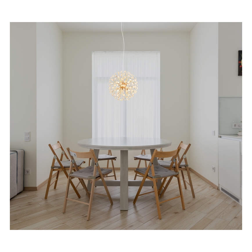 Globo - LED-riippuvalaisin vaijerilla 8xG9/3,5W/230V halkaisija 40 cm kultainen