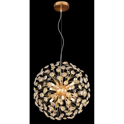 Globo - LED-riippuvalaisin vaijerilla 8xG9/3,5W/230V halkaisija 40 cm kultainen