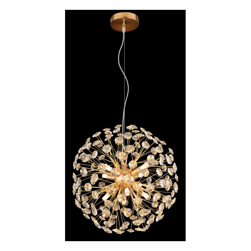 Globo - LED-riippuvalaisin vaijerilla 8xG9/3,5W/230V halkaisija 40 cm kultainen