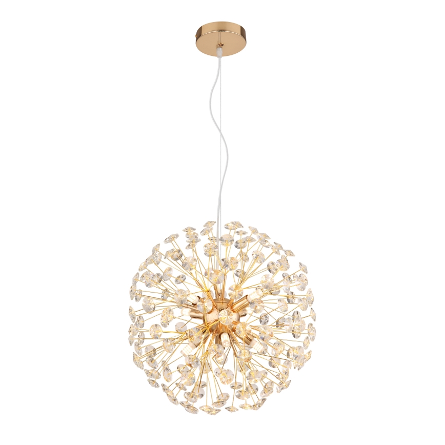 Globo - LED-riippuvalaisin vaijerilla 8xG9/3,5W/230V halkaisija 40 cm kultainen