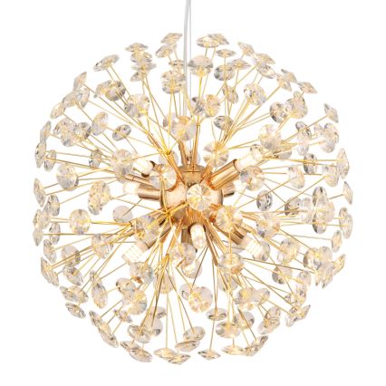 Globo - LED-riippuvalaisin vaijerilla 8xG9/3,5W/230V halkaisija 40 cm kultainen