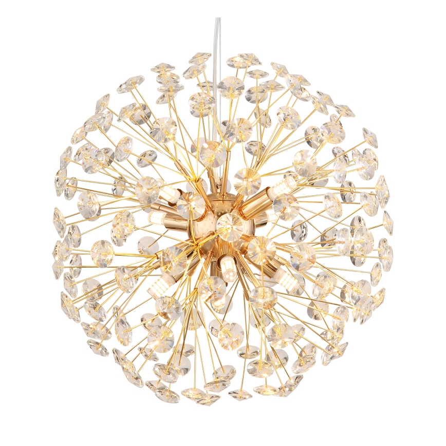 Globo - LED-riippuvalaisin vaijerilla 8xG9/3,5W/230V halkaisija 40 cm kultainen