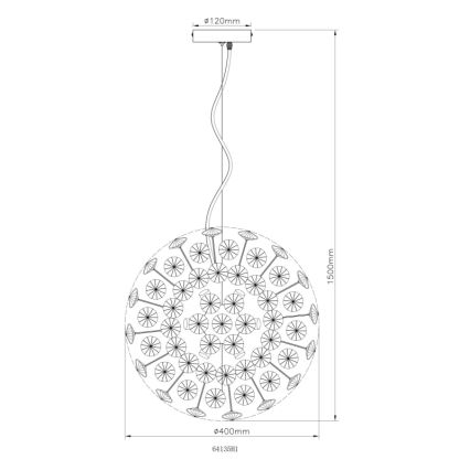 Globo - LED-riippuvalaisin vaijerilla 8xG9/3,5W/230V halkaisija 40 cm kultainen